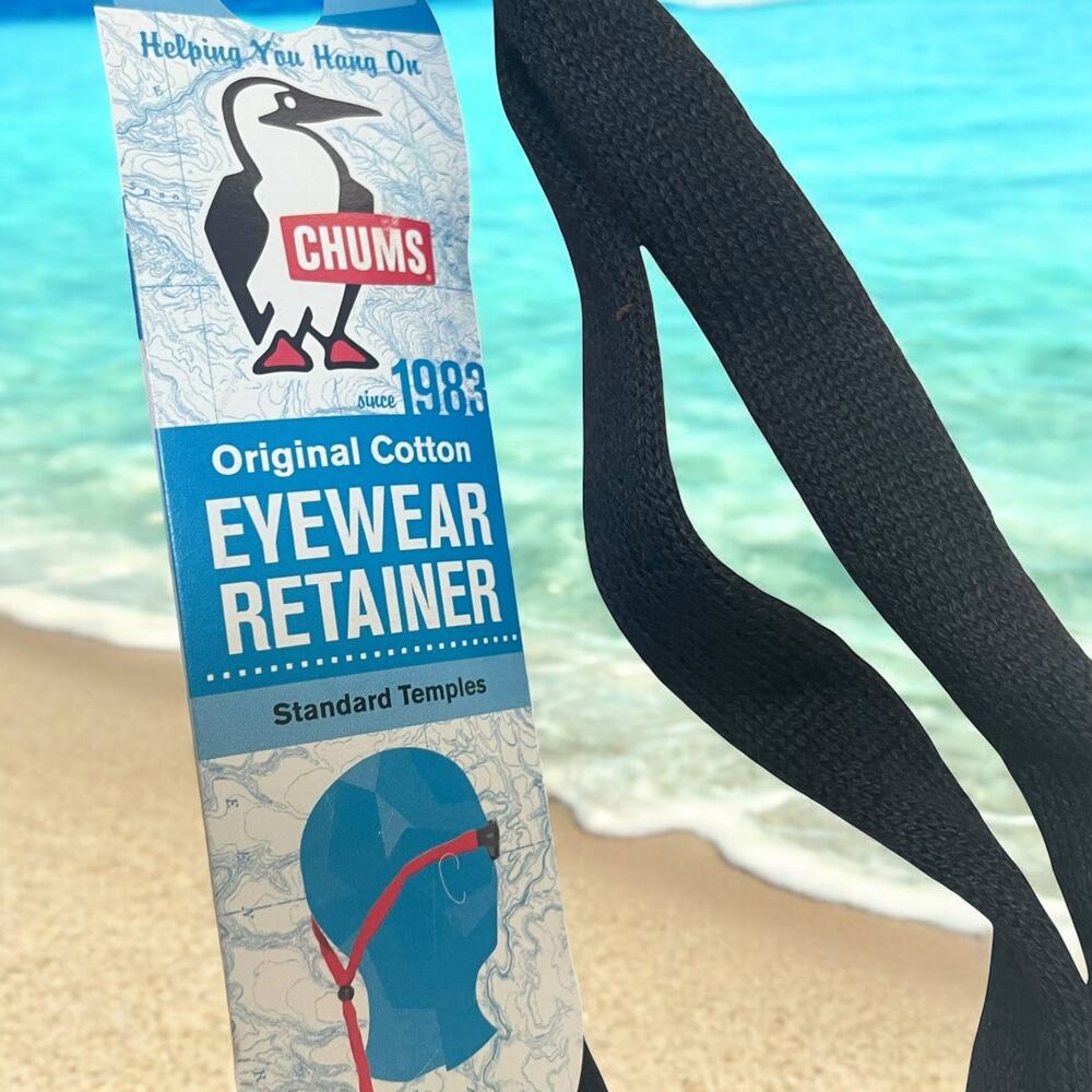 Chums Original Cotton Eyewear Retainer Sunglasses Strap Standard End Black New